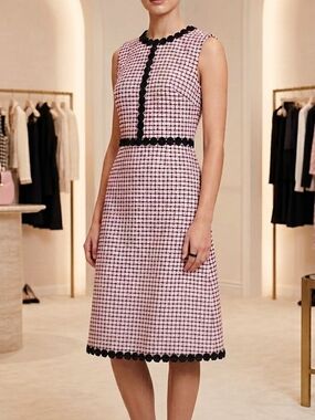Kate Spade New York Women’s Size 12 Multi Tweed Pink Marbled A Line Dress